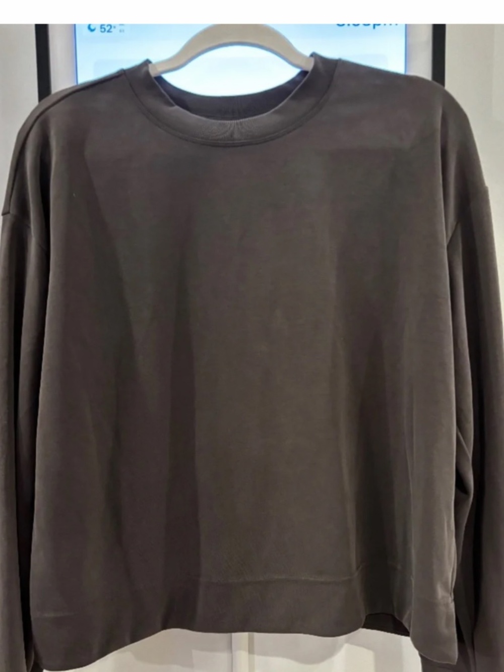 Athleta Seasoft Crew Neck Sweatshirt, Size L, Brown - Picture 5 of 5